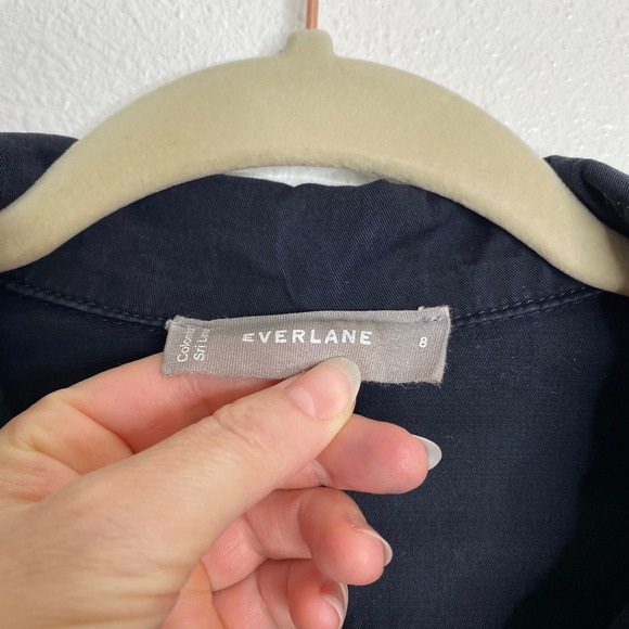 Everlane Women's Black Utility Jumpsuit Button Front Long Sleeve Size 8 - Picture 2 of 5